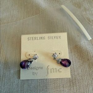 Sterling Silver Purple Earrings